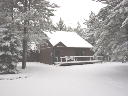 Front view of Snowmobile Cabin.