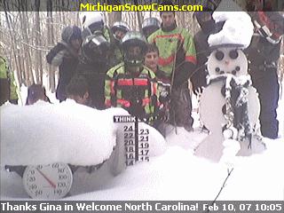 The Marty Calabrese Family standing next to the snowman February 2007/