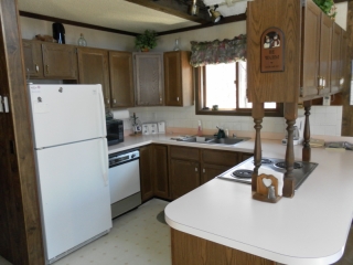 Kitchen at Snowman Cabin.