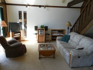 Living room at Snowman Cabin.